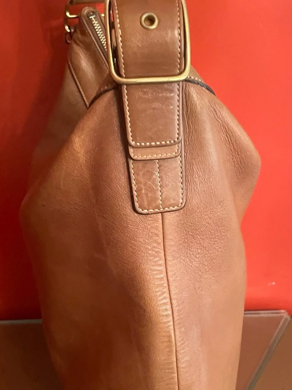 Coach Legacy Slim Duffle Brown Leather Bag